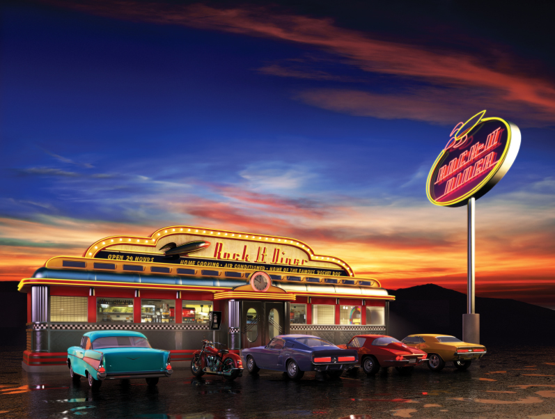 The famous Rock-It Retro 50's diner.