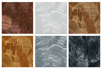 Close-ups of brushed metallic menu cover finishes.