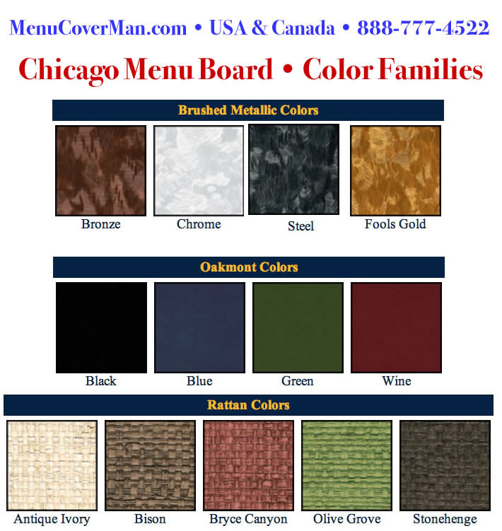 Chicago menu board colors.