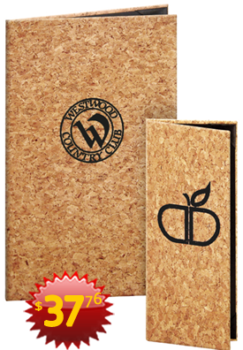 Cork menu covers tell a lyrical story.