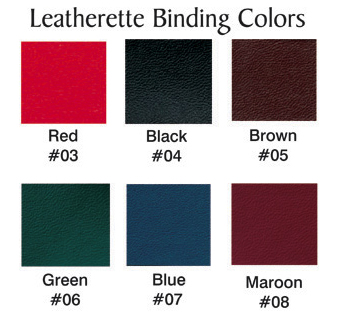 Fabric spine colors for clear stitched menu covers from the Menucoverman.