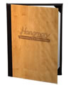 Authentic and genuine wood menu covers in walnut, oak or cherry definitely have their appeal, and are just right for many an eatery!