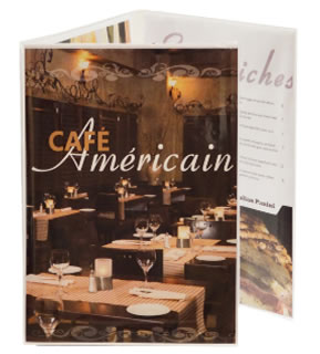 Budget heat sealed menu covers.