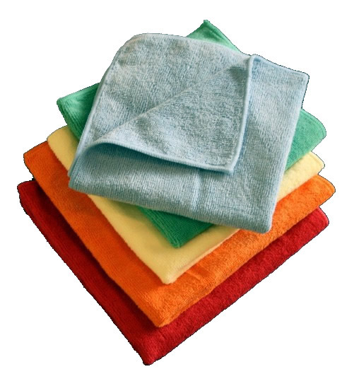 Microfiber cleaning cloths.