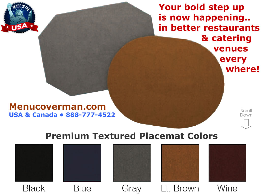 Restaurant Placemats • Fine Dining Placemats • Stitched Edge Placemats
