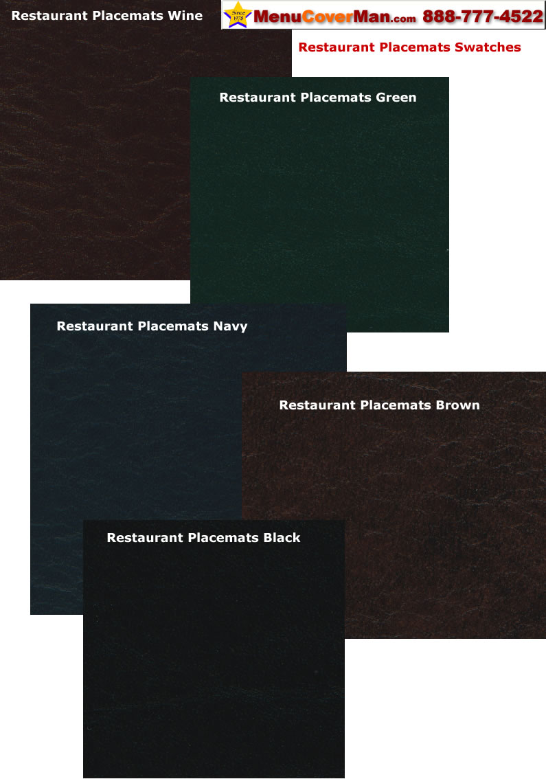 Restaurant Placemats color swatches.