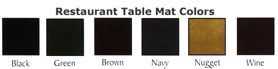 Restaurant table mat color bar.