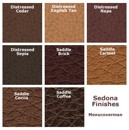 Sedona menu cover finishes.
