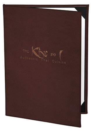 Sedona faux leather menu covers.