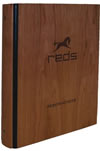 Authentic wood reservations book.