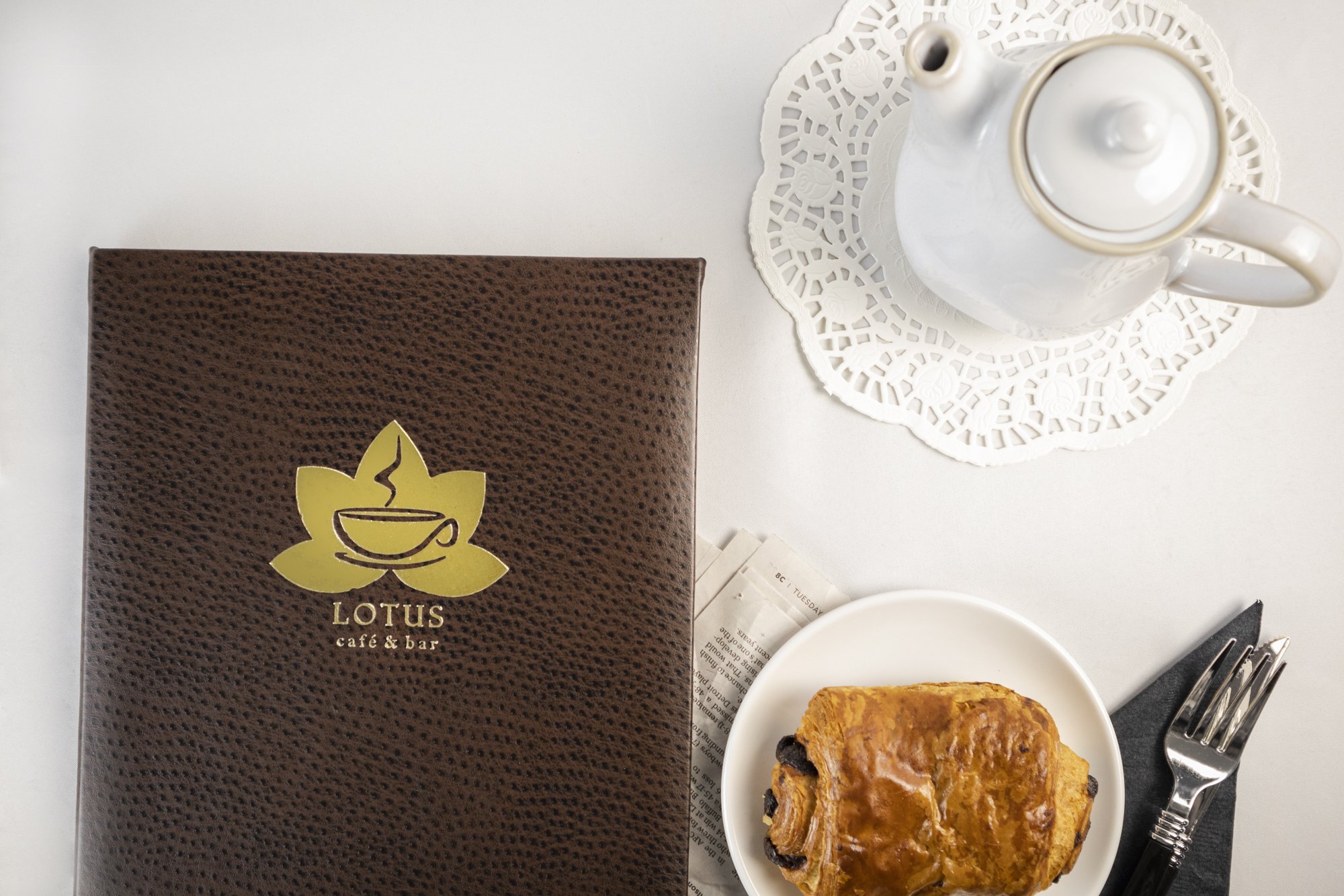 CHESTERFIELD MENU COVERS - THE FAMOUS LOTUS IMAGE.