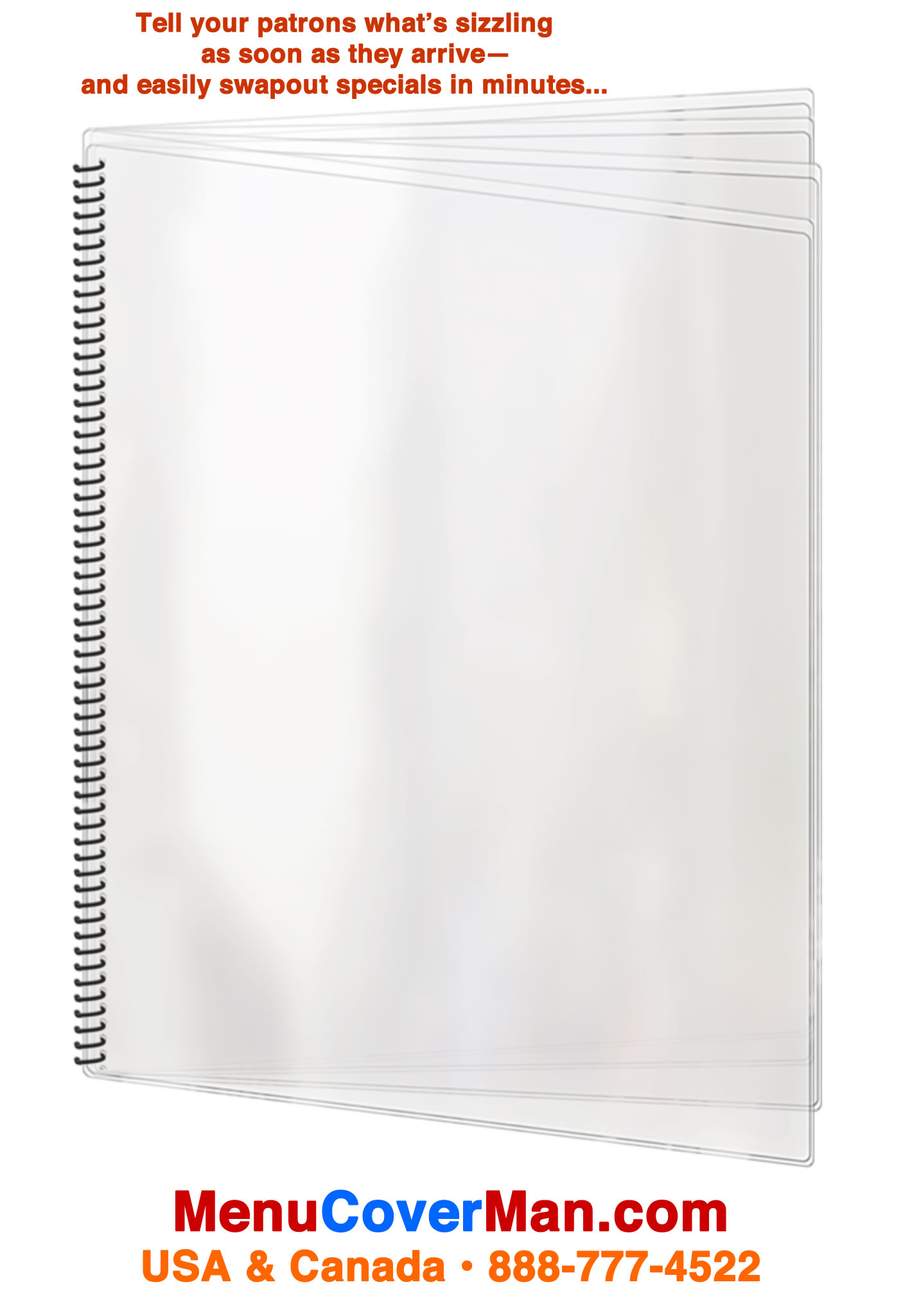 Large spiral-bound-all-clear-menu-covers-for-quick-swap-our-of-specials.