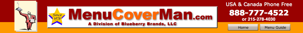 Menucoverman.com offers you excellent and friendly customer service, and over 50 different styles of menu covers for fast delivery.