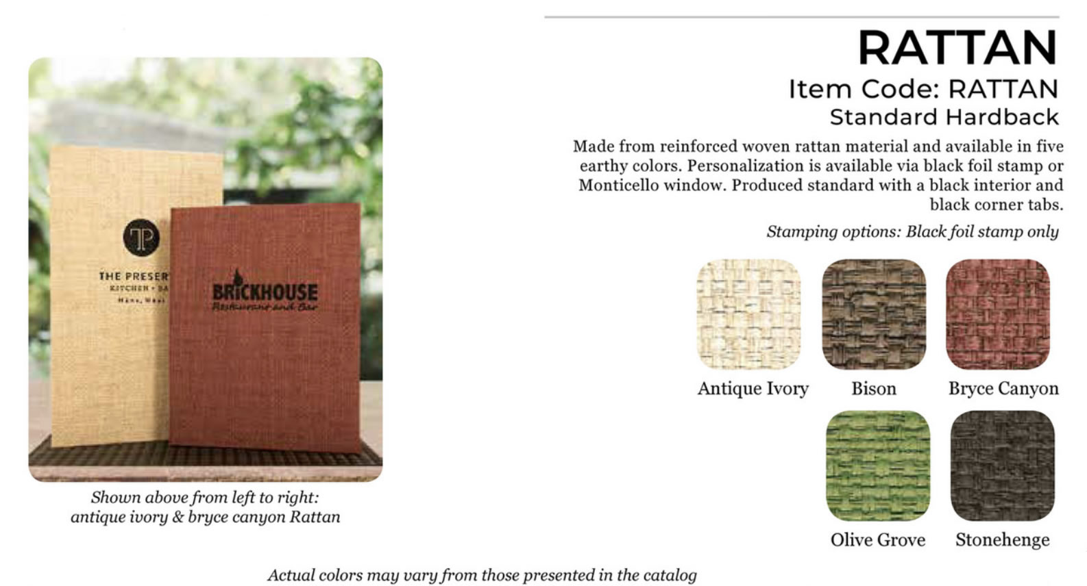Rattan Woven Menu Covers... Just for you!