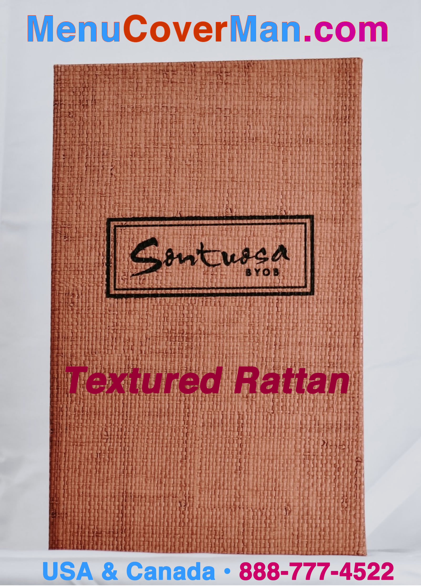 Textured Rattan Menu Covers for the finest restaurants.