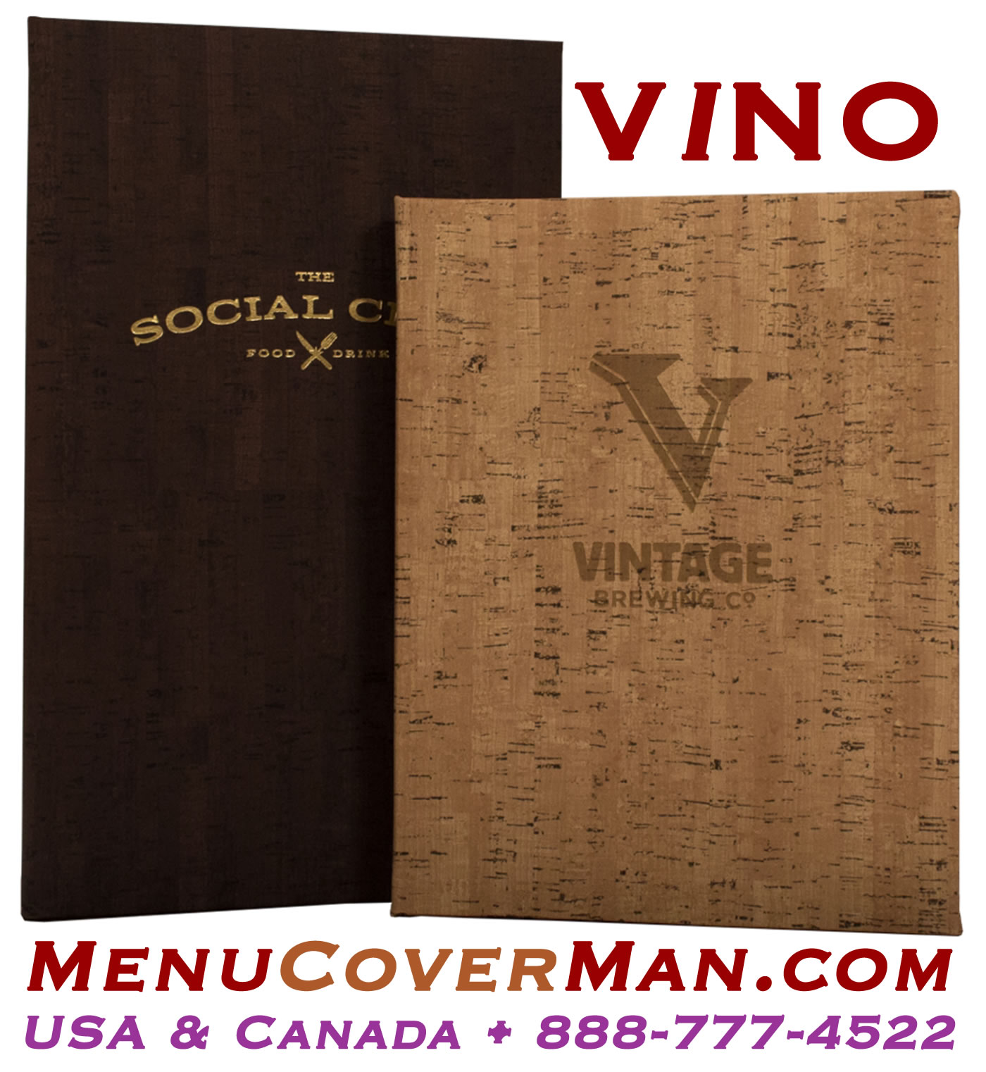 VINO Faux Cork Menu Covers