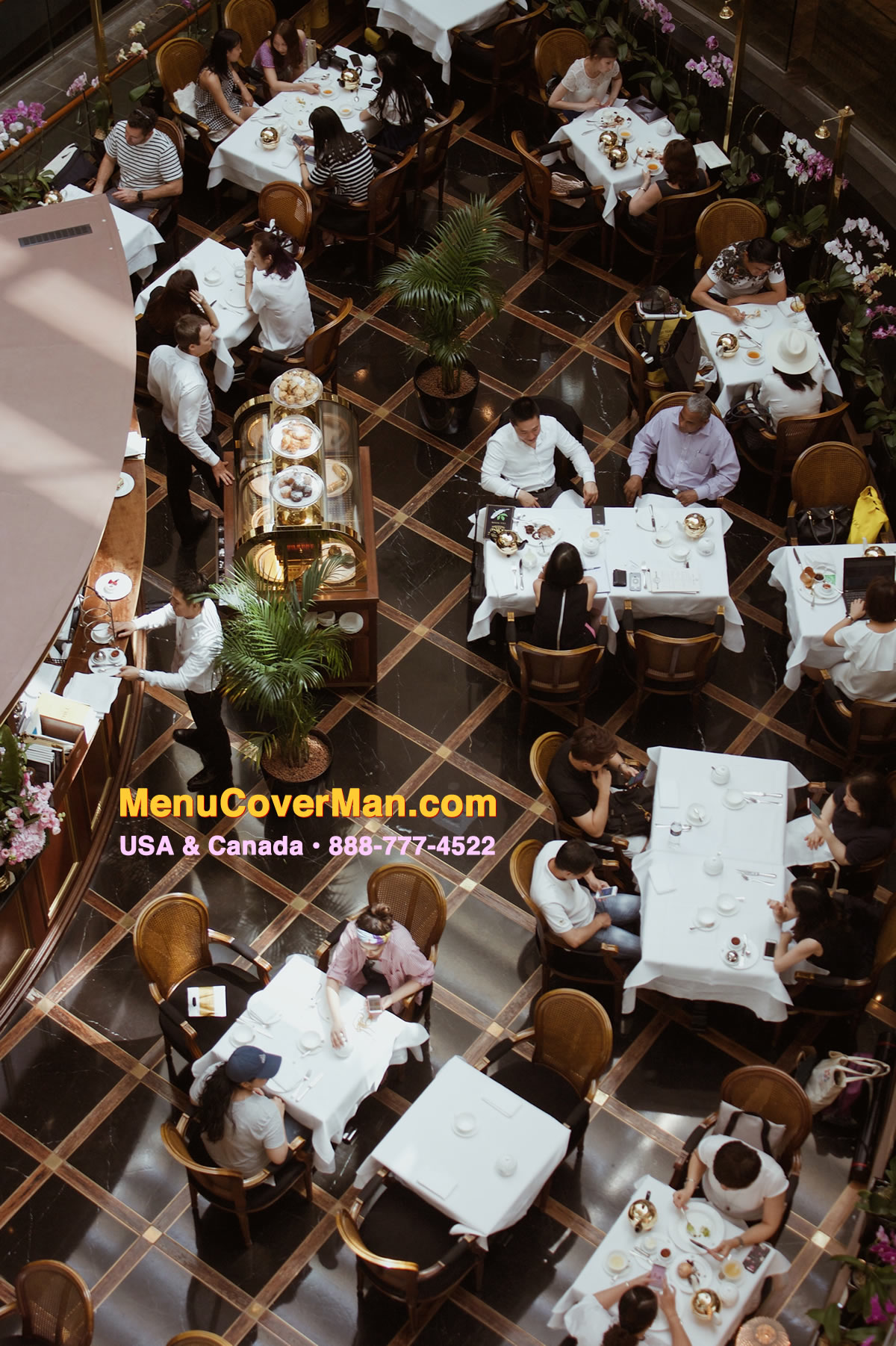 Aerial view of your very busy restaurant!
