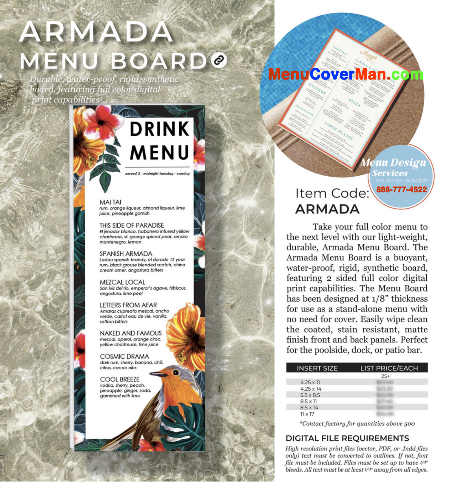 ARMADA MENU BOARD - NO PRICING.