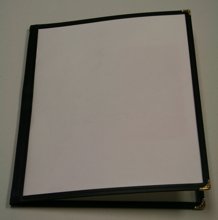 Cafe menu covers.