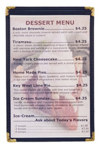 Cheap single panel two-sided menu covers.