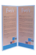 Clear menu covers.