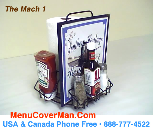 Condiment and paper towel holder for Barbeque Restaurants.