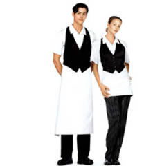 Restaurant aprons for waiters, waitresses and waitstaff.