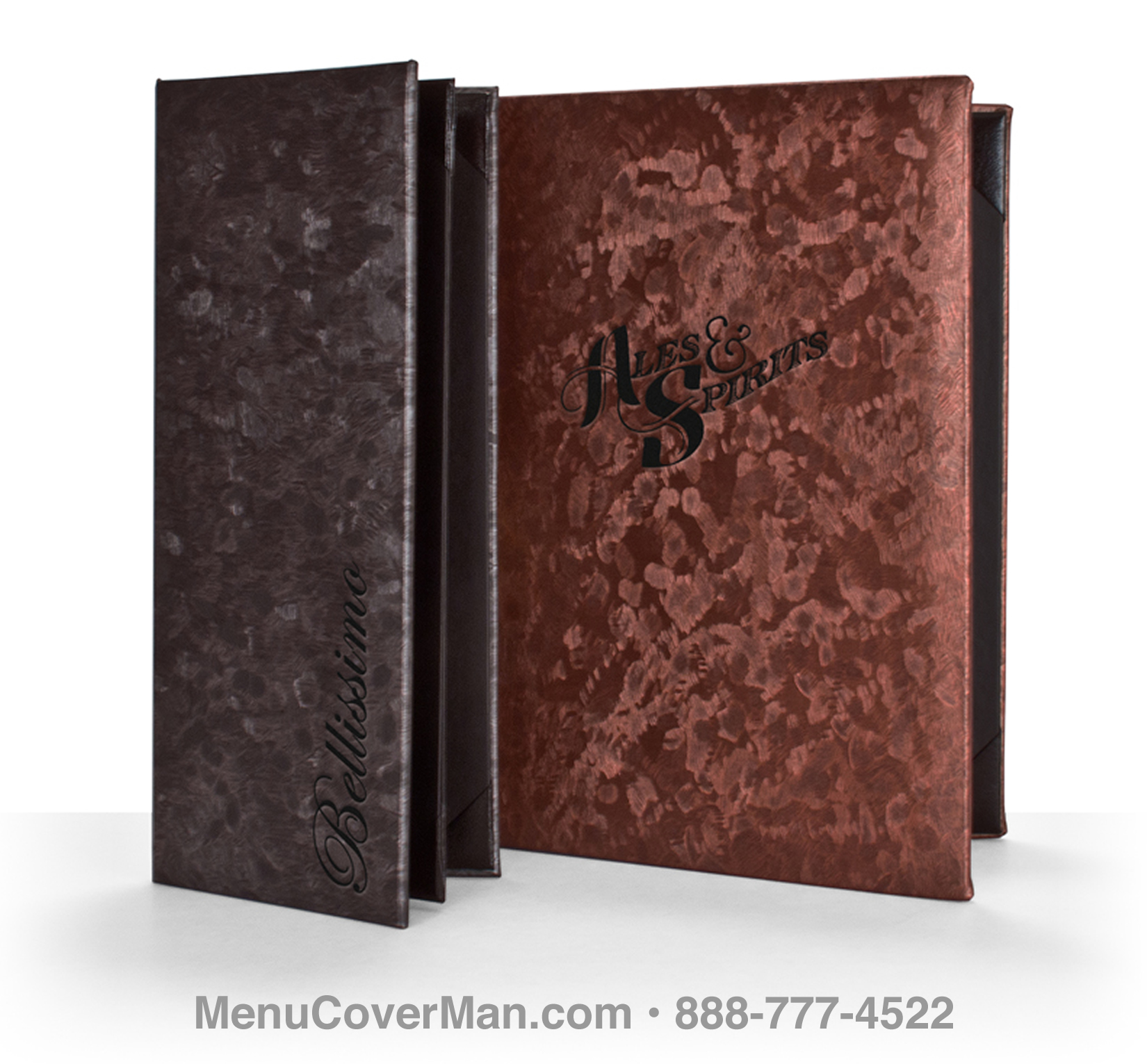 Brushed Metallic Menu Covers Frontspiece.