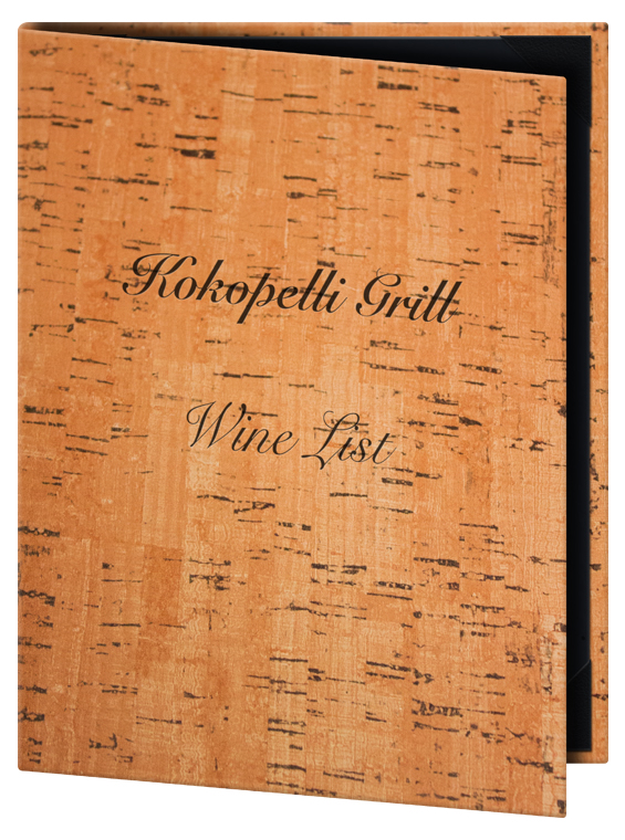 Chianti faux cork menu covers.