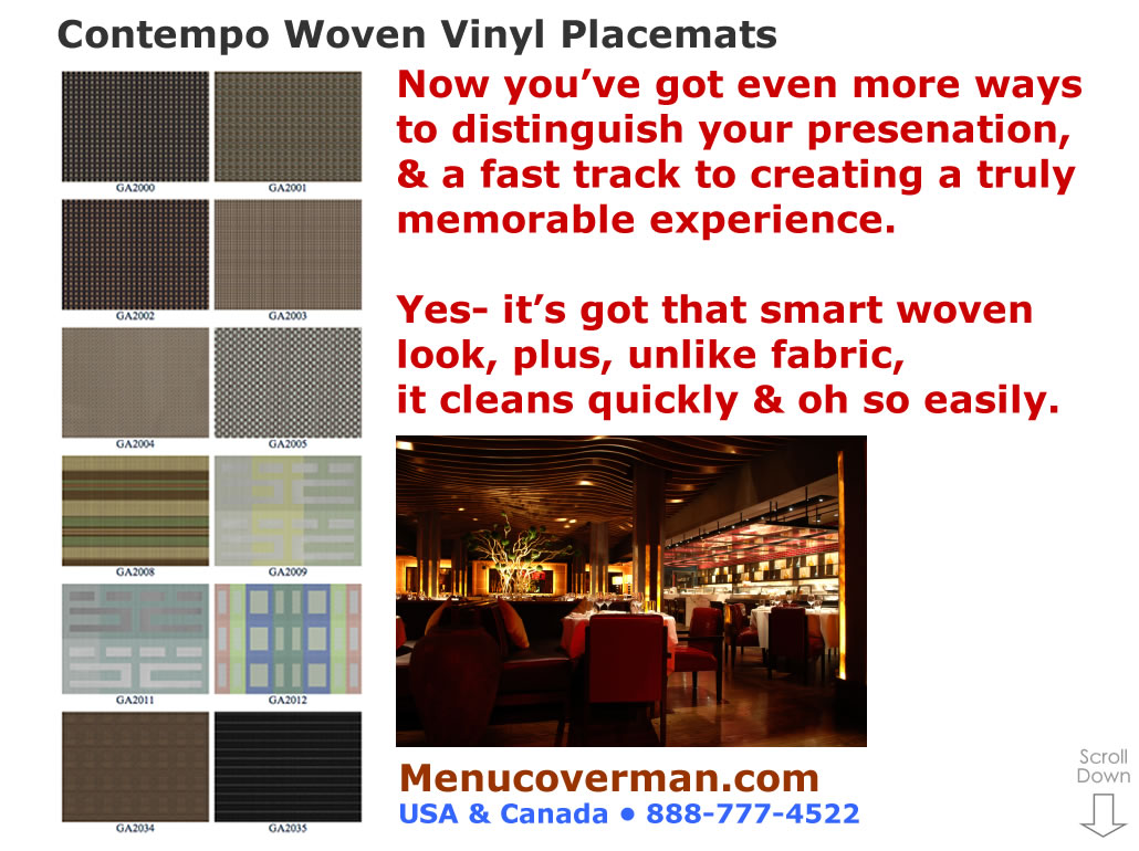 CONTEMPORARY WOVEN VINYL PLACEMATS