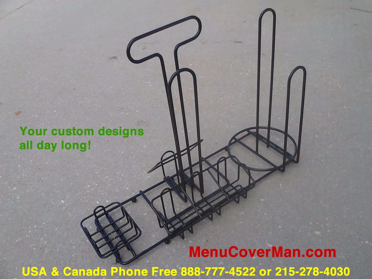 Custom designed condiment caddy.