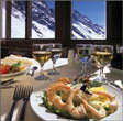 food with an alpine view