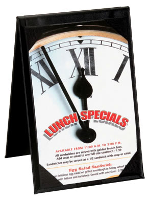 Elegance Table Tents for Restaurants.