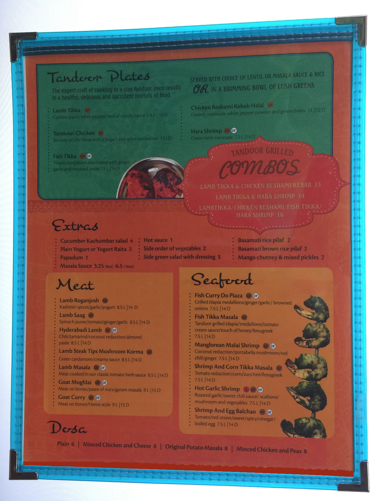 Fiesta translucent edge mexican style menu covers.