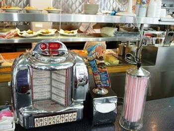 Jukebox on the counter.