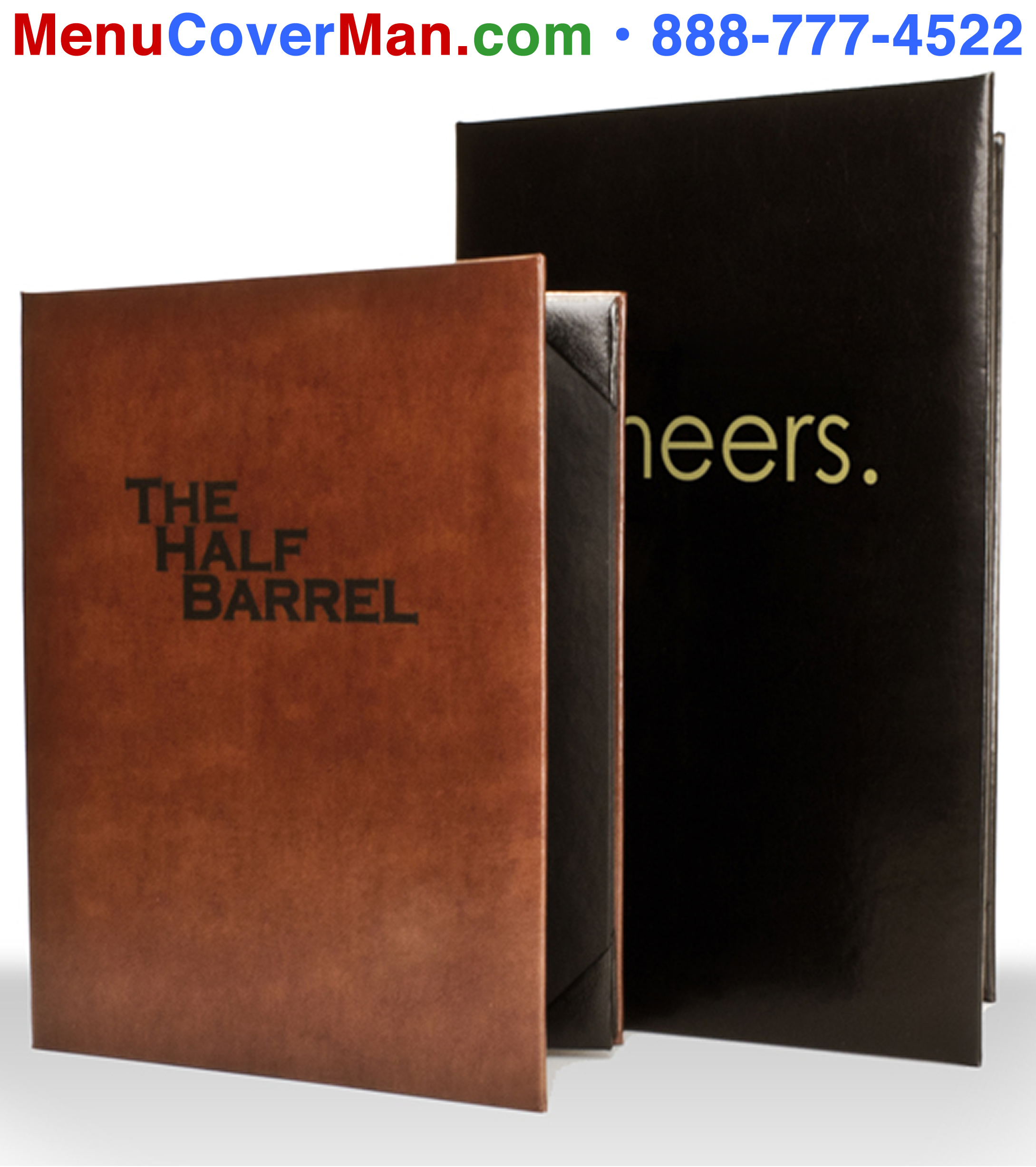 Genuine leather has an appeal like no other menu cover.