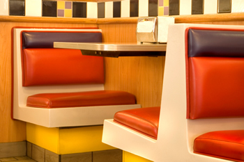 Modern diner retro seating.