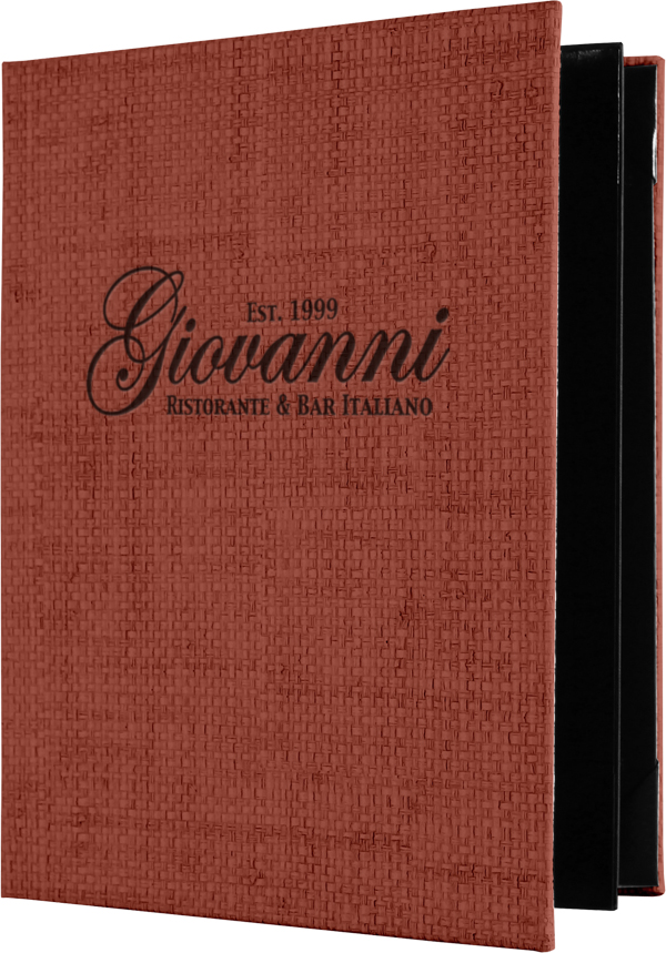 Pan-Asian Custom Imprinted Rattan Menu Covers from Menucoverman.com