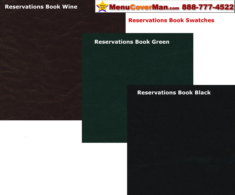 Restaurant reservations book color swatches.