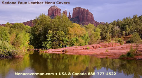 Sedona landscape speaks of Sedona menu covers.