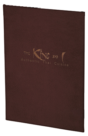 Sedona faux leather menu covers.