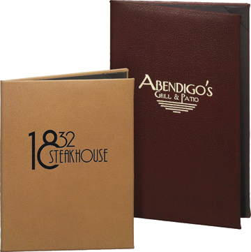Sedona faux leather menu covers.