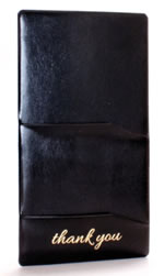 Single pocket guest check presenter labeled with a Thank You.