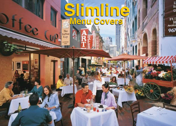 Slimline menu covers are the server's friend.