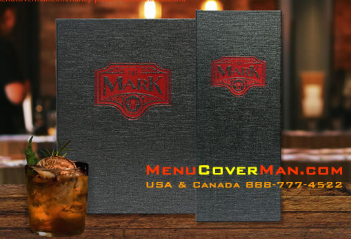 Textured menu covers.