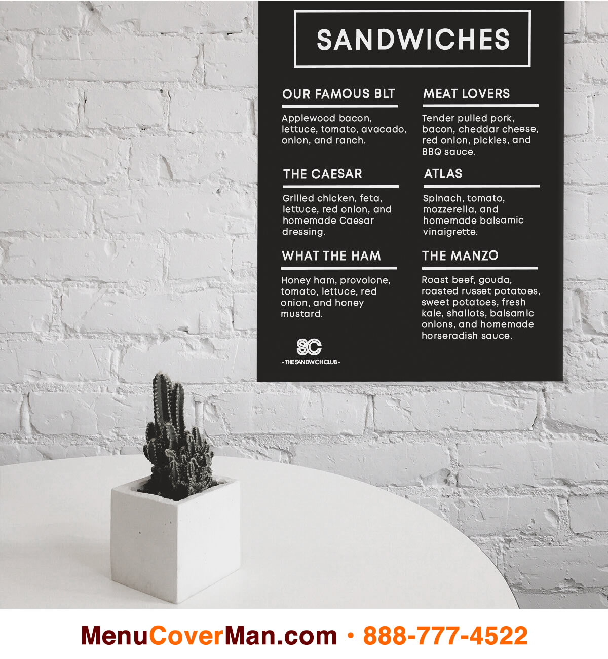 MenuCoverMan Wall Menu Board for busy restaurants.