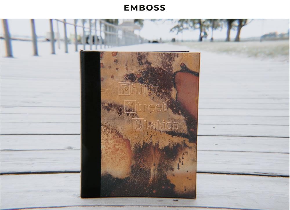 Embossing MenuCoverMan Patina Commercial Menu Covers