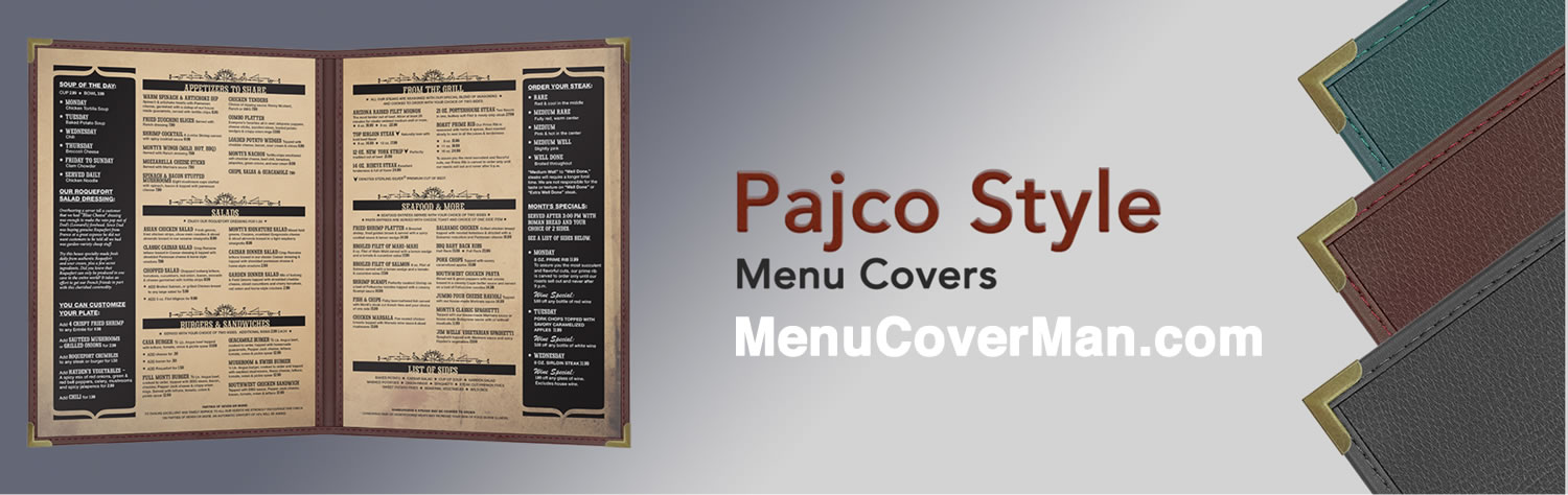 New Pajco Style Menu Covers from MenuCoverMan.com