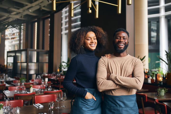 Restaurant owners ready to start a busy day...