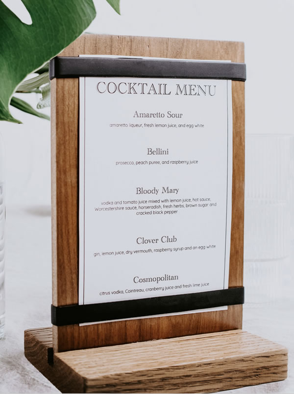 Showcase your drink list. MenuCoverman